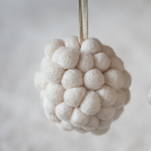 SHEEP-ish Christmas Decoration | Felt Ball Bauble