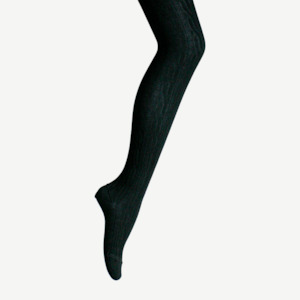 Merino Wool Cable Knit Tights | WOMAN | Black