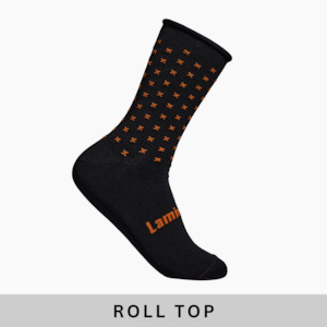 Merino Wool Roll Top Crew Socks | MAN | Rusty