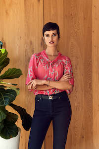 Siegel Tie Top - Poppy