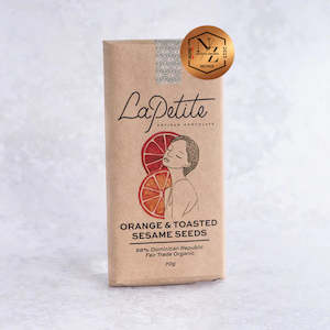 Wholesale: Orange & Toasted Sesame Dark Chocolate 58% Dominican Republic