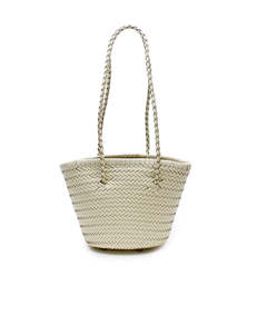 Woven Bucket Bag - Cream