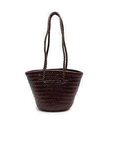 Woven Bucket Bag - Chocolate