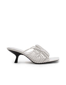 Footwear: Macrame Heel - Cloud