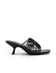 Footwear: Macrame Heel - Pepper