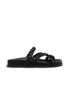 Footwear: Braided Sandal - Black