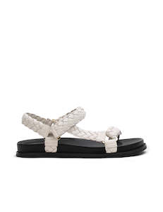 Footwear: Elke Braided Sandal - Pearl