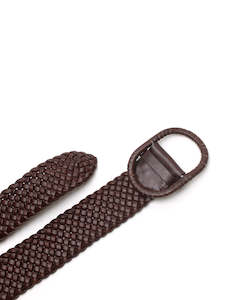 Footwear: Braided Belt - Chocolate