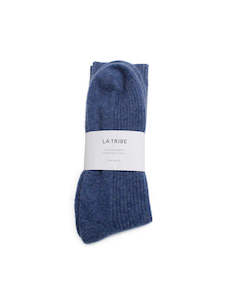 Cashmere Bed Sock - Denim