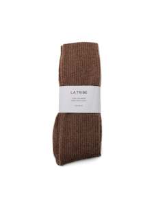 Footwear: Cashmere Bed Sock - Cacao