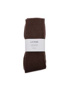 Footwear: Cashmere Bed Sock - Chocolate