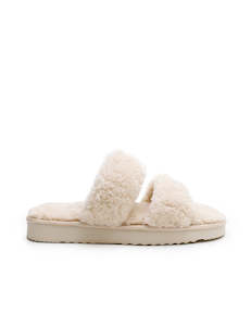 Footwear: Platform Slipper - Cream