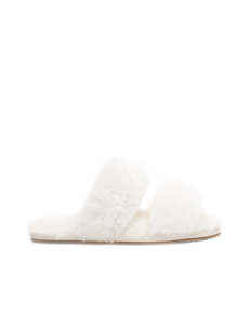 Footwear: Double Strap Slipper - Milk