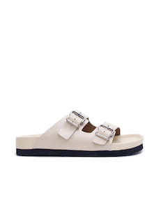 Footwear: Buckle Sandal - Cream