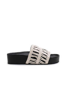 Footwear: Lou Platform Slide - Black/Mist