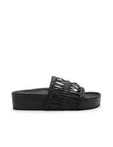 Footwear: Lou Platform Slide - Black