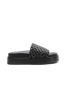 Footwear: Knotted Platform Slide - Pepper