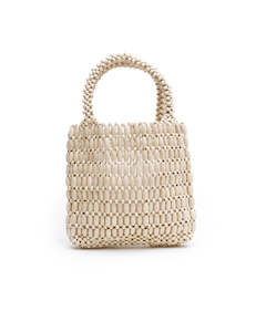 Footwear: Beaded Bag - Bone