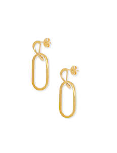 Footwear: Paper Clip Large Earring - Gold