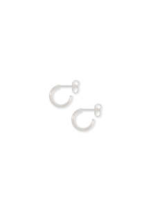 Footwear: Curl Medium Hoop - Silver