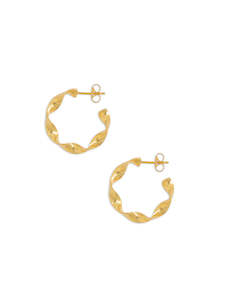 Twisted Medium Hoop - Gold