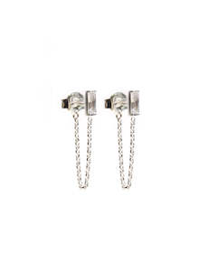 Mini Stud Chain - Silver/White