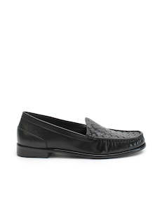 Footwear: Woven Loafer - Black