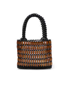 Beaded Bag - Black/Tan