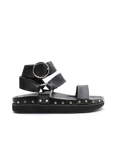 Studded Sandal - Black/Silver