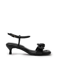 Footwear: Bow Kitten Heel - Black