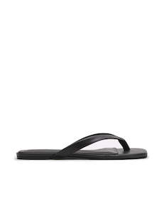 Footwear: Square Toe Thong - Black