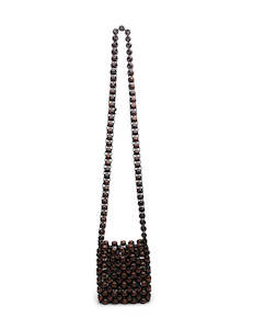 Beaded Cross Body Bag - Brown