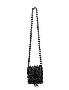 Beaded Cross Body Bag - Black