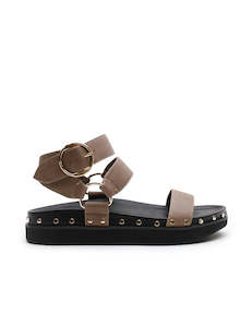 Footwear: Studded Sandal - Stone