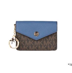 Internet only: Michael Kors Kala Small Signature Leather Flap Key Ring Card Case