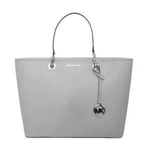 Internet only: Michael Kors Large East West Chain Saffiano Leather Tote Bag (P Grey)