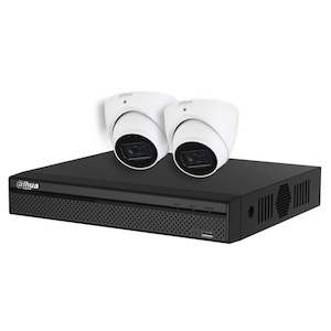 Internet only: Dahua 4-Channel IP Surveillance Kit Includes 4-Port 4K PoE NVR, 2TB HDD, 2x 6MPIP2.8mmFixedPoEIRIP67Turret Cameras, 2x 18.3m Network Cables. Add Camera - IPC-HDW3666EMP-S