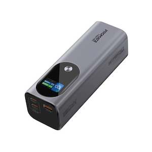 Internet only: Promate Dynamix Promate TITAN-160 27600mAh 160W Ultra Compact Aluminium PD3.1 Power Bank withLCDScreen.Supports 1x 100W & 1x 140W USB-C Ports & 1x 22.5W QC USB-A Ports. Charge 3x Devices at the Same Time.