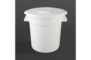 Vogue Polypropylene Round Container Bin White 38Ltr - Ingredient Bins (GG792) - GG792