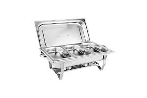 Alston 9L 3x3L Bain Marie Bow Food Buffet Warmer Pan Chafing Dish Stainless Stee…