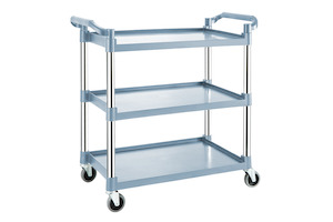 Internet only: 3 Tier Service Cart Trolley Restaurant Kitchen Food Serving Catering Large Shelf 300kg Capacity with Locking Wheels Hotel Restaurant Utility Cart