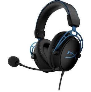 Internet only: HyperX Cloud Alpha S 3.5mm Wired USB Overhead Stereo Gaming Headset - Black-Blue