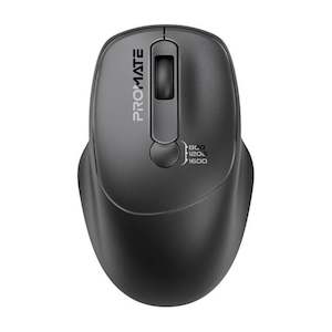 Internet only: Promate EZGrip Ambidextrous Ergonomic Wireless Mouse. 800/1200/1600Dpi, Easy Plug & Play, Upto6Millon Keystrokes, Lag-free, Long Life Battery with Low Power Consumption. Black Colour