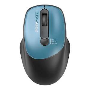 Promate EZGrip Ambidextrous Ergonomic Wireless Mouse. 800/1200/1600Dpi, Easy Plu…