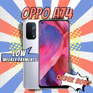 OPPO A74 6.5 Inches Smartphone, 6/128 GB, Space Silver