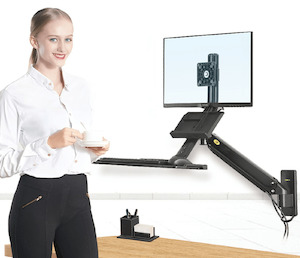 Wall Mounted Standing Workstation for 19"-27" Screens