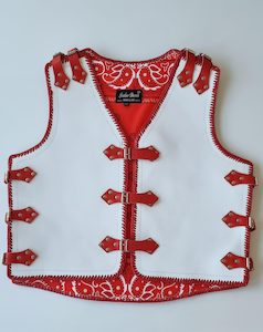 White Vest with Red Straps