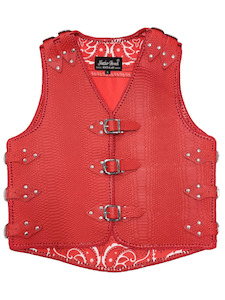 Crocodile Print Leather Vest