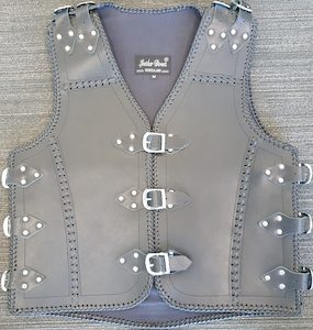 Thick Black Leather Vest