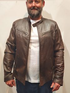 Leather clothing: Brown Leather Jacket AM1004AB